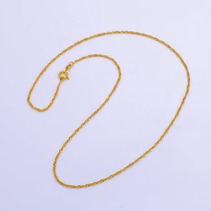 24K Gold Filled 1.7mm Twisted Singapore Chain 18 Inch Necklace | WA-2514