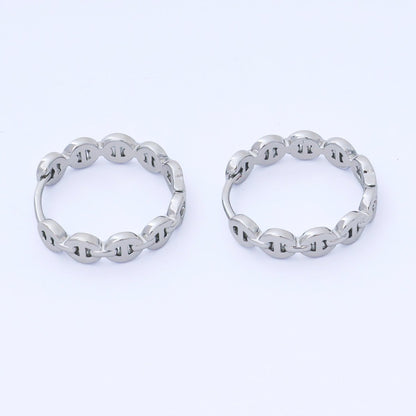 24K Gold Filled 20mm Mariner Chain Link Hoops Earrings in Gold &amp; Silver | AB1613 AB1614