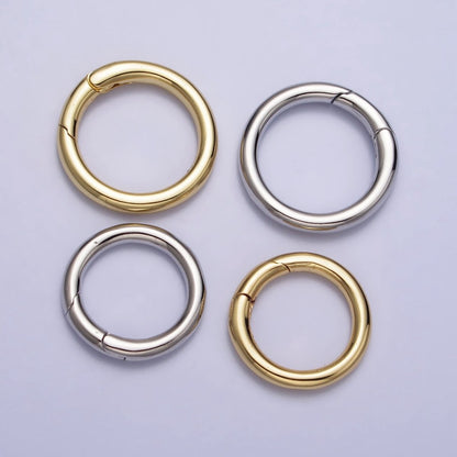 24K Gold Filled 18mm, 20mm Push Gate Ring Closure Enhancer Supply in Gold &amp; Silver | Z-137~Z-140