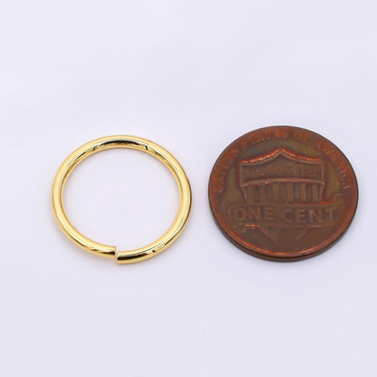 24K Gold Filled 18mm x 1.5mm Minimalist Round Jump Ring Findings Set in Gold &amp; Silver | SP-01639