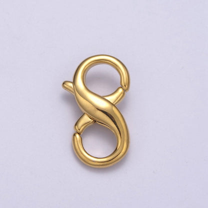 24k Gold Filled 18mm Double Opening Infinity Silver Figure 8 interchangeable Enhancer Clasps for Jewelry Making L-580 L-581