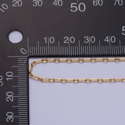 24K Gold Filled 1.5mm Mini Flat Link Paperclip Cable Chain Gold Unfinished Chain | ROLL-970