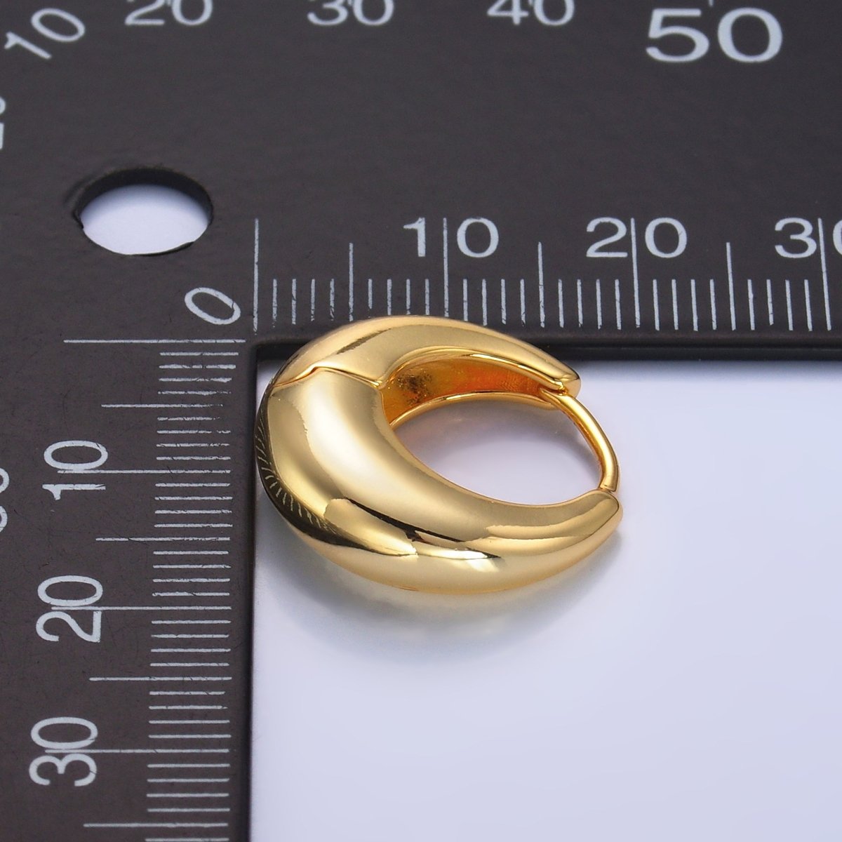 24K Gold Filled 18mm Minimalist Dome Hoop Earrings in Gold &amp; Silver | AB928 AB949