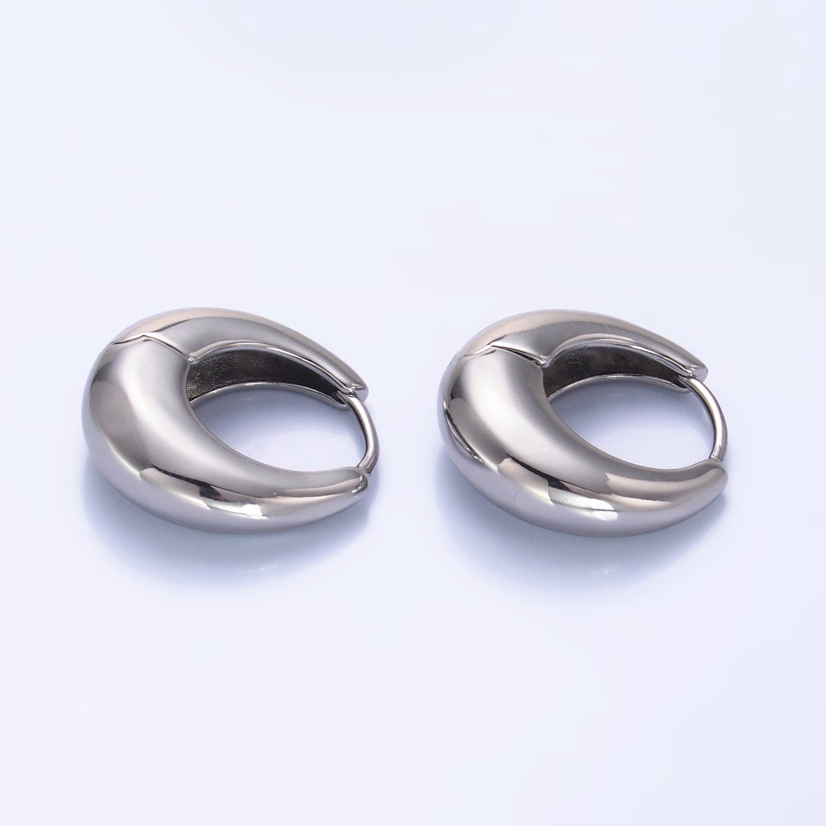 24K Gold Filled 18mm Minimalist Dome Hoop Earrings in Gold &amp; Silver | AB928 AB949