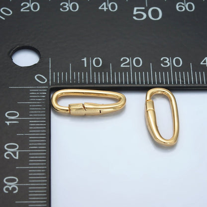 24K Gold Filled 18mm Push Gate Oblong Minimalist Findings | Z1005