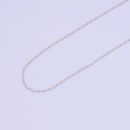 24K Gold Filled 1.8mm Shell Pearl Link Unfinished Chain by Yard | Roll-1661