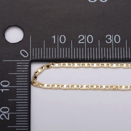 24K Gold Filled 1.8mm Textured Mariner Anchor Unfinished Chain by Yard in Gold &amp; Silver | ROLL-1042, ROLL-1089 Clearance Pricing