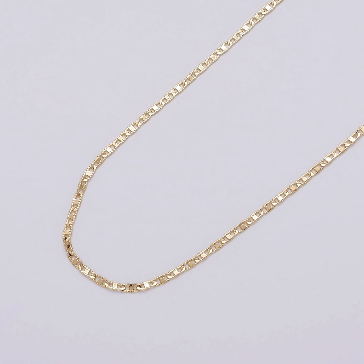 24K Gold Filled 1.8mm Textured Mariner Anchor Unfinished Chain by Yard in Gold &amp; Silver | ROLL-1042, ROLL-1089 Clearance Pricing