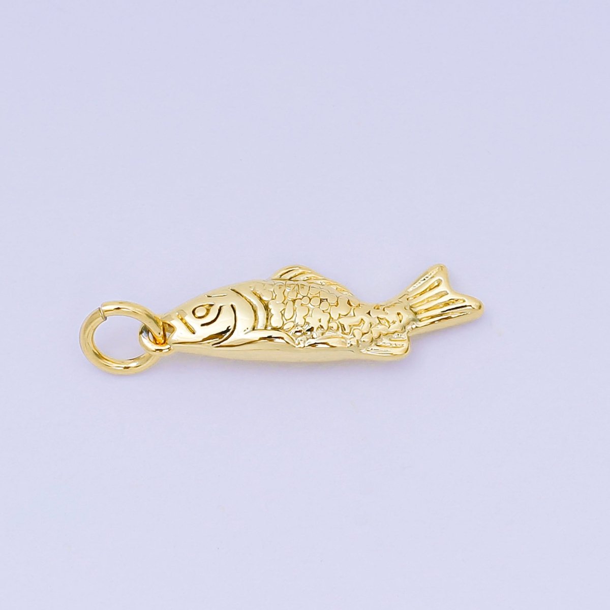 24K Gold Filled 19.5mm Aqua Sea Fish Charm | AJ-381