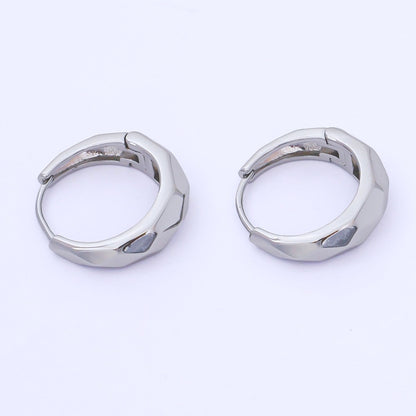 24K Gold Filled 19mm Hammered Textures Dainty Huggie Earrings in Gold &amp; Silver | AB1631 AB1630