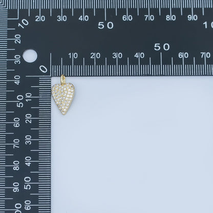 24K Gold Filled 19mm Micro Paved CZ Heart Pendant | C025