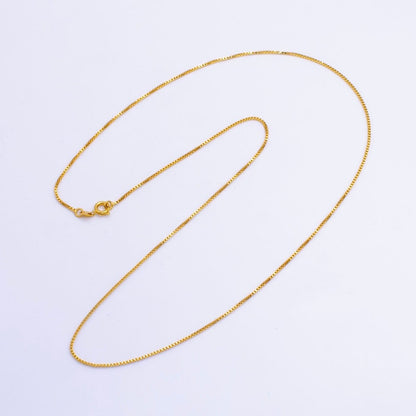 24K Gold Filled 1mm Box Chain 21 Inch Necklace | WA-2512