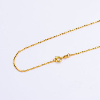 24K Gold Filled 1mm Box Chain 21 Inch Necklace | WA-2512