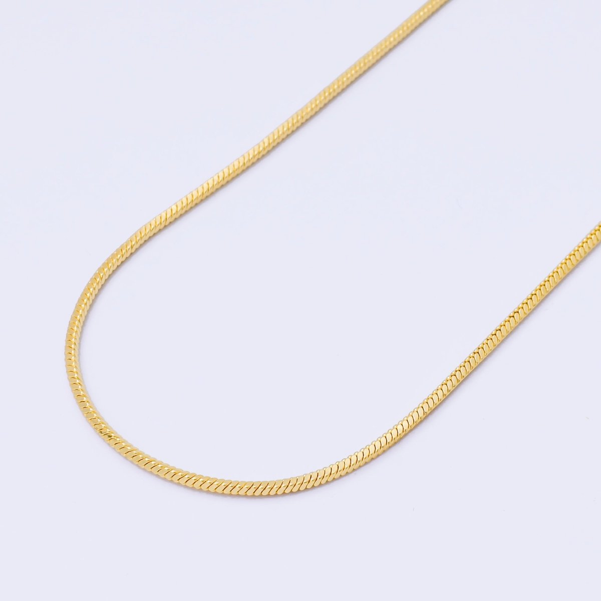 24K Gold Filled 1mm Classic Cocoon Herringbone Snake Chain 20 Inches Necklace | WA-3834