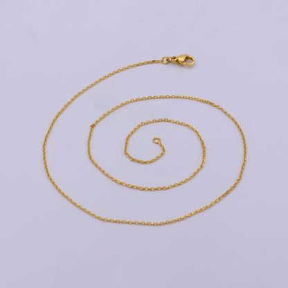 24K Gold Filled 1mm Dainty Cable 17.5 Inch Layering Chain Necklace w. Lobster Clasps | WA-467 Clearance Pricing