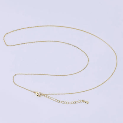 24K Gold Filled 1mm Dainty Minimalist Cable Chain 19.5 Inch Necklace w. Extender | WA-3242