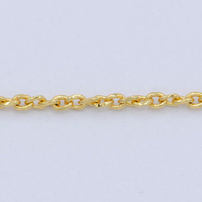 24K Gold Filled 1mm Dainty Twisted Unique Cable Link 18 Inch Layering Chain Necklace | WA-196 Clearance Pricing