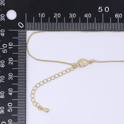 24K Gold Filled 1mm Minimalist Cable Chain 18 Inch Necklace w. Extender | WA-3241