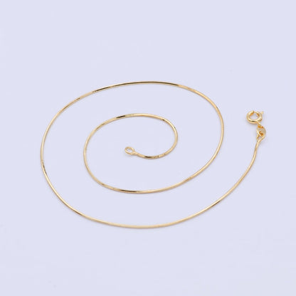 24K Gold Filled 1mm Snake Chain 14.5 Inch Necklace | WA-505