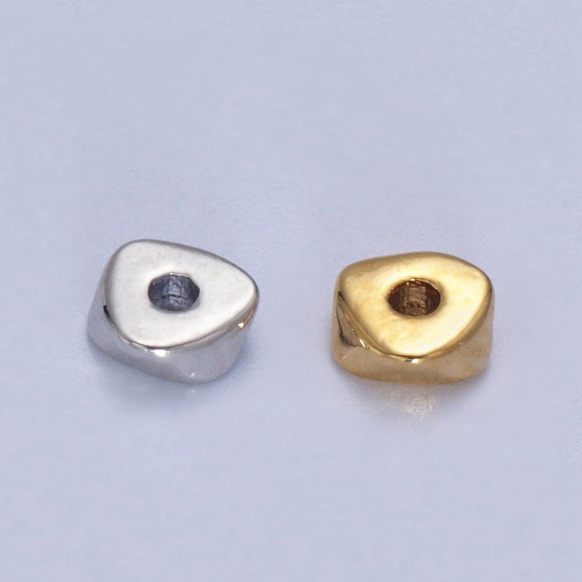 24K Gold Filled 20 Pieces 4mm Geometric Triangle Bead Supply in Gold &amp; Silver | K-311 K-315