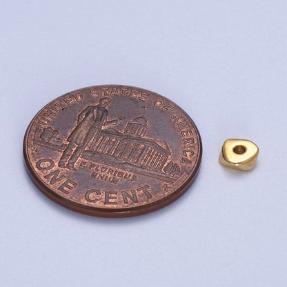 24K Gold Filled 20 Pieces 4mm Geometric Triangle Bead Supply in Gold &amp; Silver | K-311 K-315
