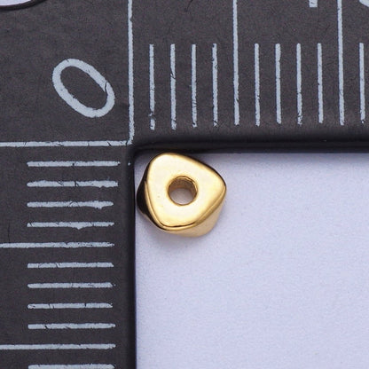 24K Gold Filled 20 Pieces 4mm Geometric Triangle Bead Supply in Gold &amp; Silver | K-311 K-315