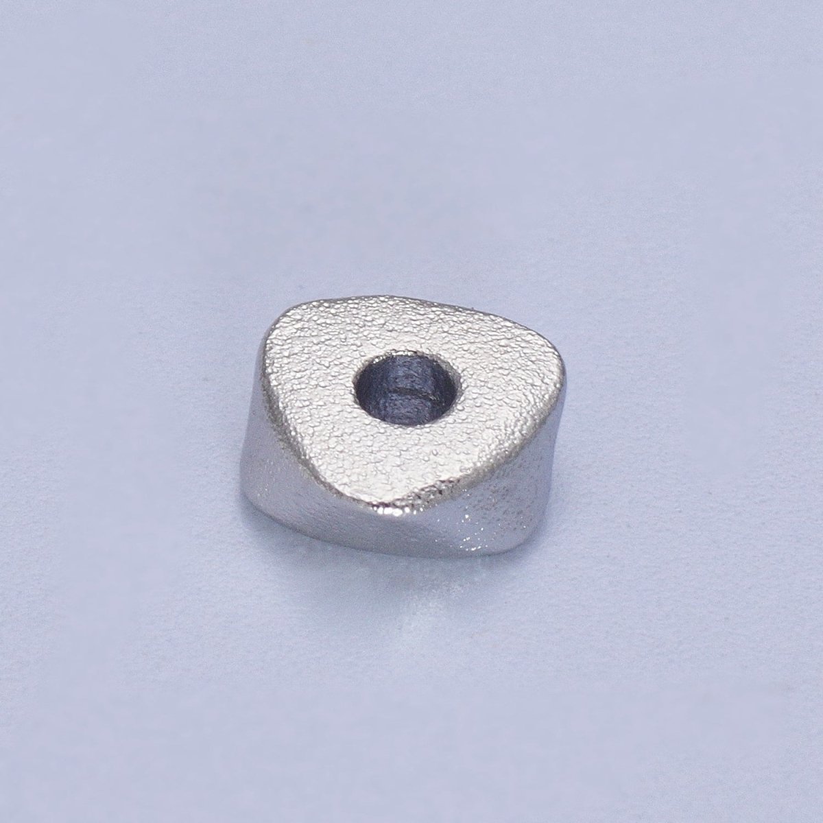 24K Gold Filled 1 Pc 6.5mm Matte Geometric Triangle Bead Supply in Gold &amp; Silver | K-309 K-310