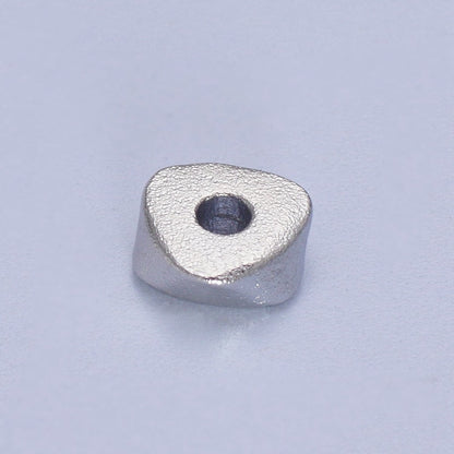 24K Gold Filled 1 Pc 6.5mm Matte Geometric Triangle Bead Supply in Gold &amp; Silver | K-309 K-310