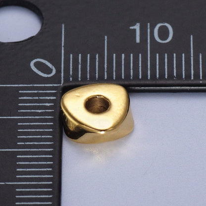 24K Gold Filled 20 Pieces 7.8mm Triangle Geometric Beads Supply in Gold &amp; Silver | K-305 K-306