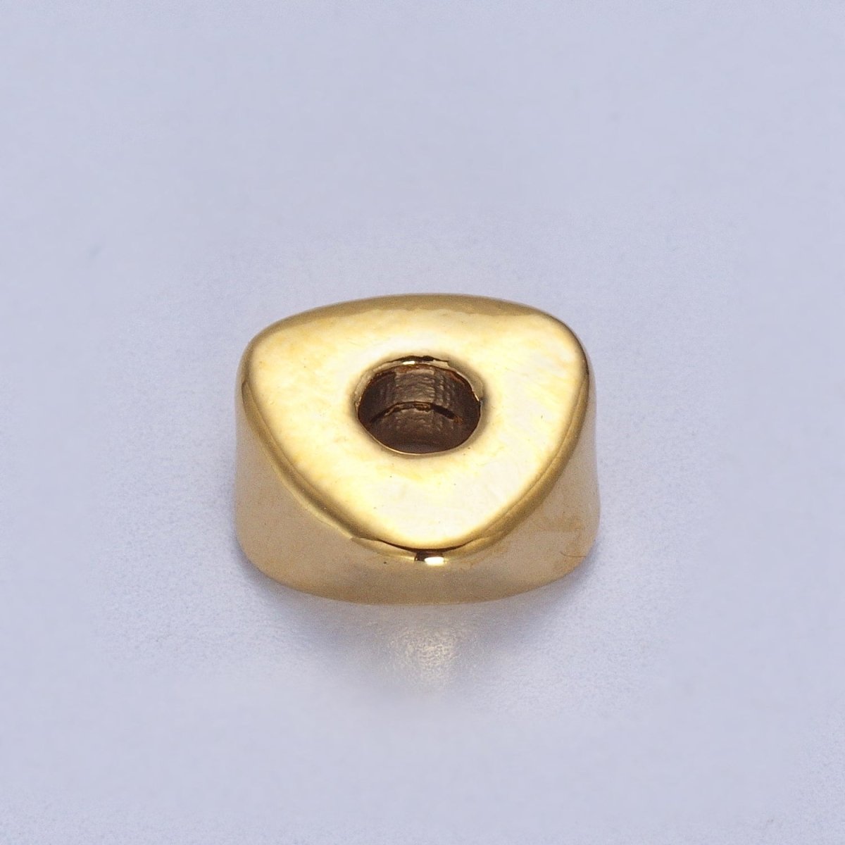 24K Gold Filled 20 Pieces 7.8mm Triangle Geometric Beads Supply in Gold &amp; Silver | K-305 K-306