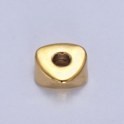 24K Gold Filled 20 Pieces 7.8mm Triangle Geometric Beads Supply in Gold &amp; Silver | K-305 K-306