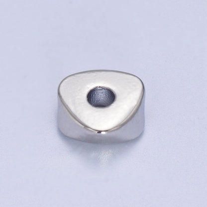 24K Gold Filled 20 Pieces 7.8mm Triangle Geometric Beads Supply in Gold &amp; Silver | K-305 K-306
