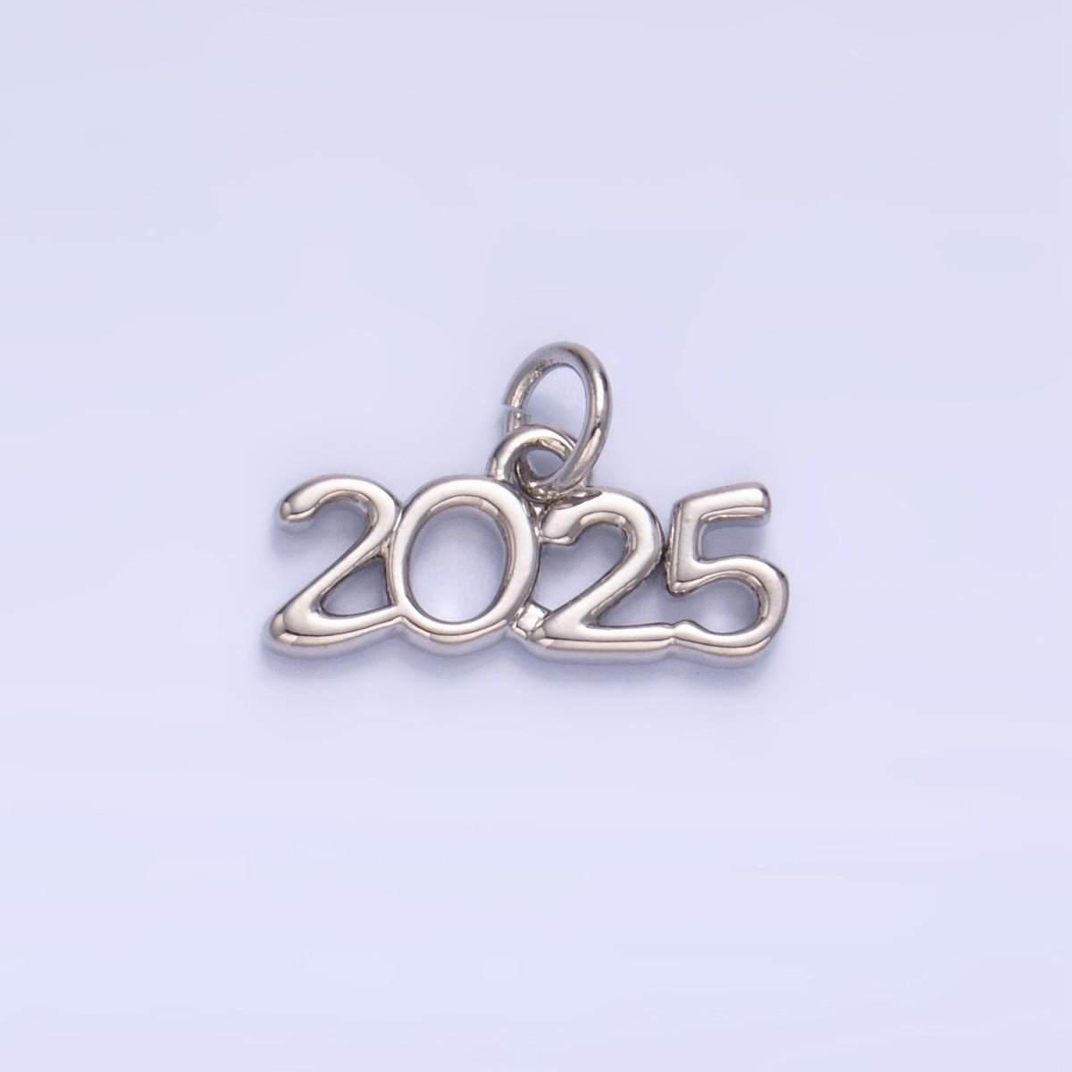 24K Gold Filled "2025" Year Script Minimalist Charm in Gold &amp; Silver | M023
