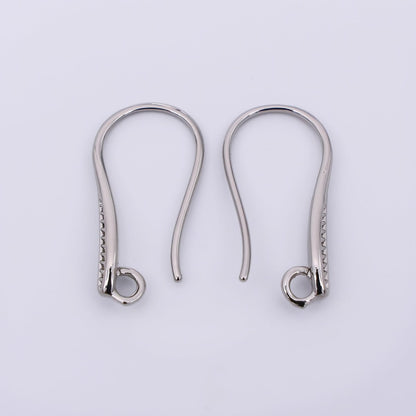 24K Gold Filled 20.5mm Classic Stripes Textured Earring Hook with Open Loops in Gold &amp; Silver | Z-1290 Z-1291