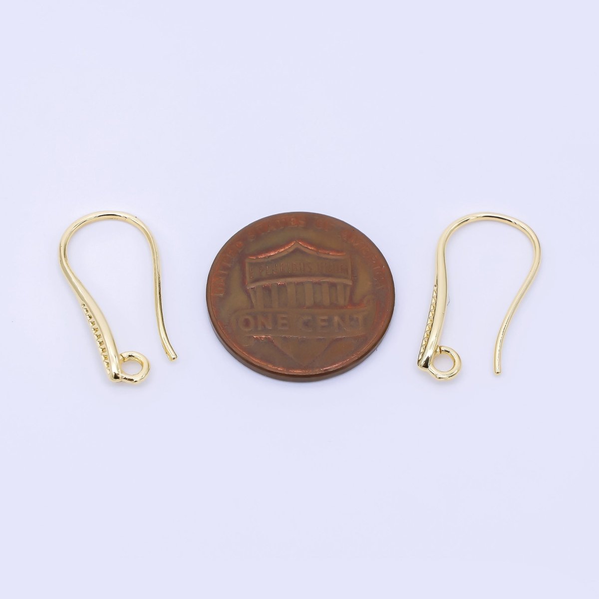 24K Gold Filled 20.5mm Minimalist Fish Hook Earring Findings in Gold &amp; Silver | Z1290 Z1291