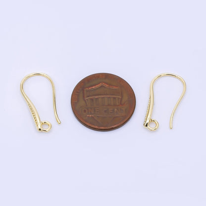 24K Gold Filled 20.5mm Minimalist Fish Hook Earring Findings in Gold &amp; Silver | Z1290 Z1291