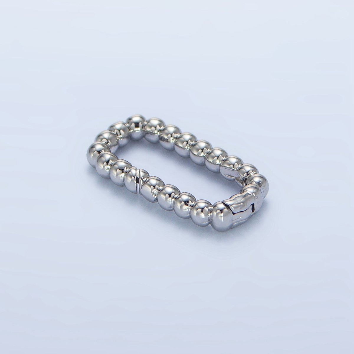 24K Gold Filled 20mm Beaded Bubble Rectangular Oblong Push Gate Findings in Gold &amp; Silver | Z958