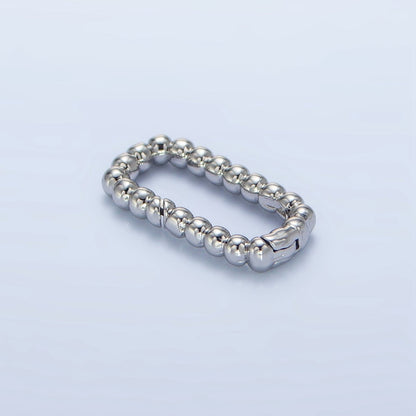 24K Gold Filled 20mm Beaded Bubble Rectangular Oblong Push Gate Findings in Gold &amp; Silver | Z958