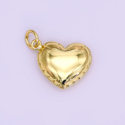 24K Gold Filled 20mm Chubby Sideways Heart Minimalist Charm | N152