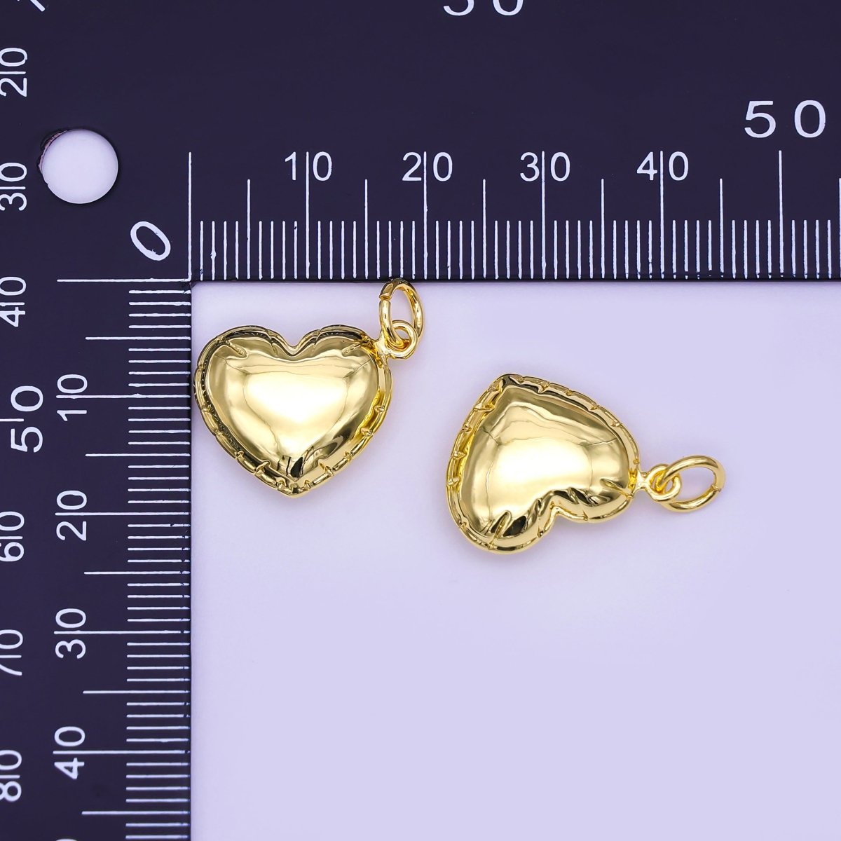 24K Gold Filled 20mm Chubby Sideways Heart Minimalist Charm | N152