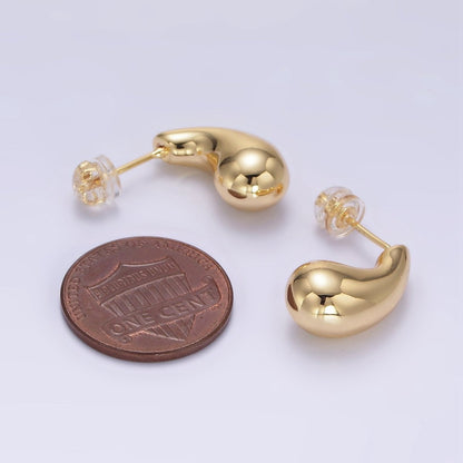 24K Gold Filled 20mm Chubby Teardrop Hoop Earrings | Q050