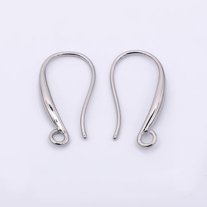 24K Gold Filled 20mm Classic Earring Hook with Open Loops in Gold &amp; Silver | Z-1288 Z-1289