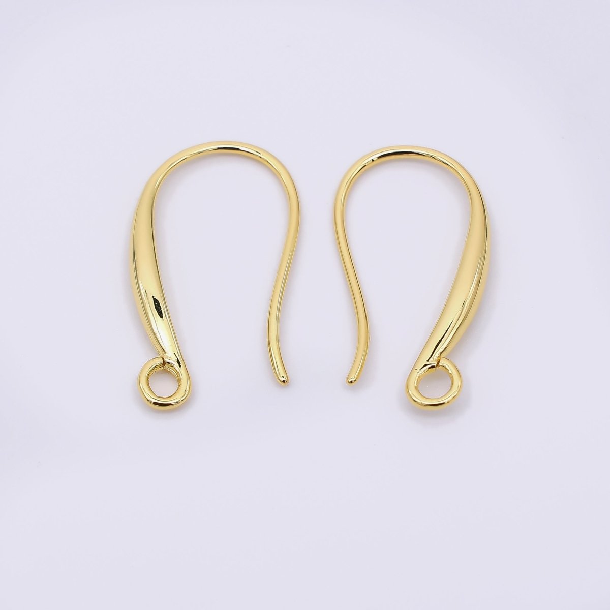 24K Gold Filled 20mm Classic Earring Hook with Open Loops in Gold &amp; Silver | Z-1288 Z-1289
