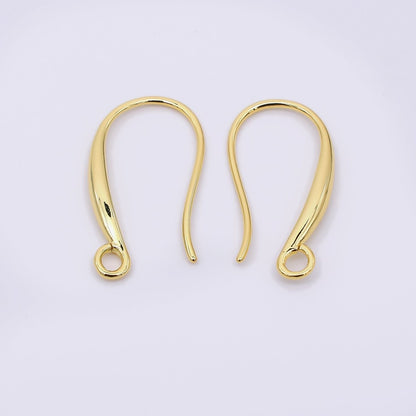 24K Gold Filled 20mm Classic Earring Hook with Open Loops in Gold &amp; Silver | Z-1288 Z-1289