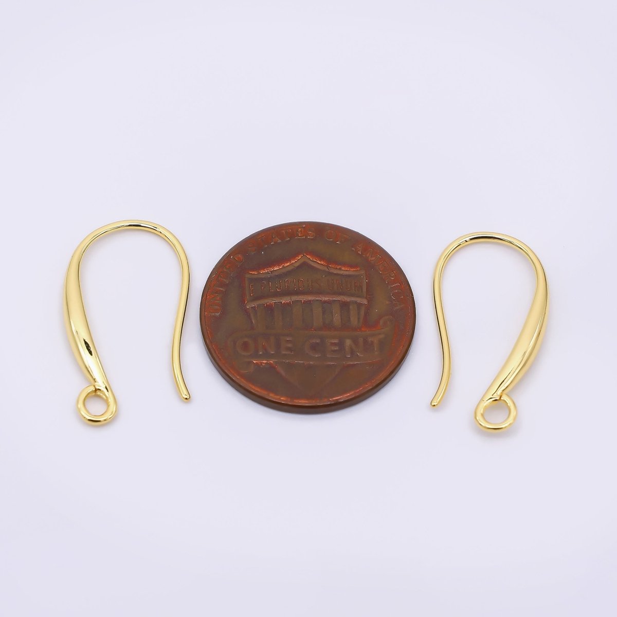 24K Gold Filled 20mm Classic Earring Hook with Open Loops in Gold &amp; Silver | Z-1288 Z-1289