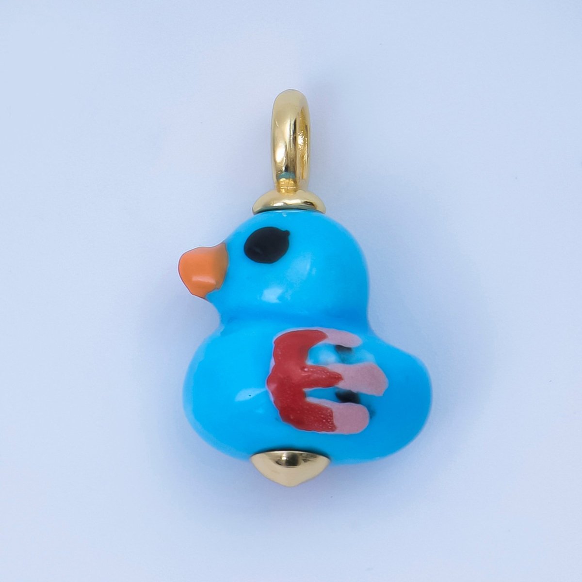 24K Gold Filled 20mm Duck Bird Ceramic Porcelain Drop Pendant | C953 - C959