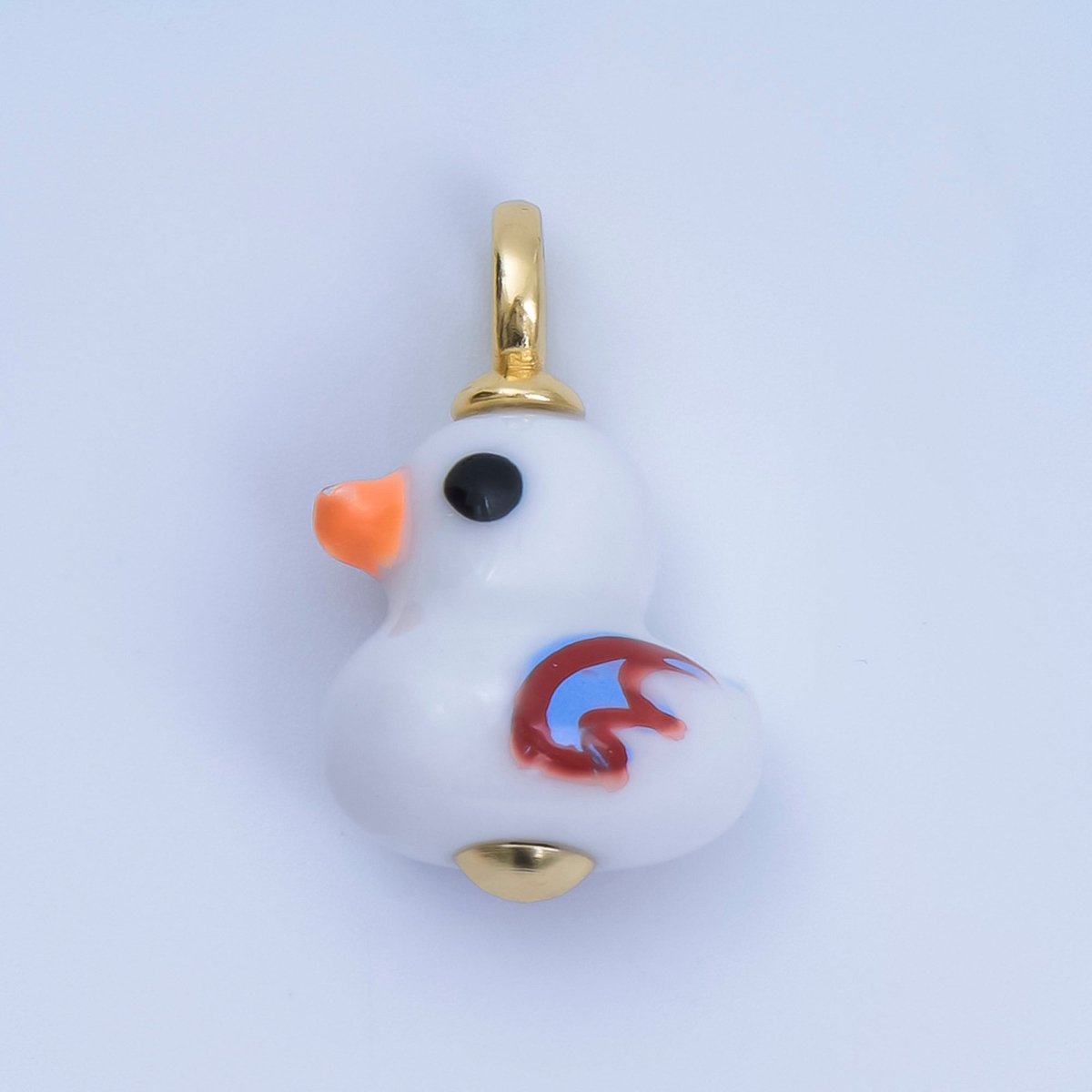 24K Gold Filled 20mm Duck Bird Ceramic Porcelain Drop Pendant | C953 - C959