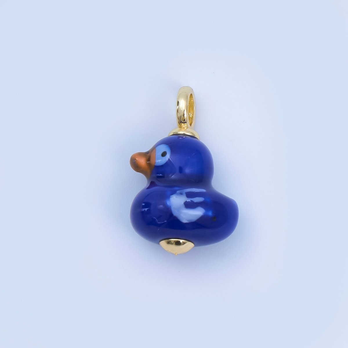 24K Gold Filled 20mm Duck Bird Ceramic Porcelain Drop Pendant | C953 - C959