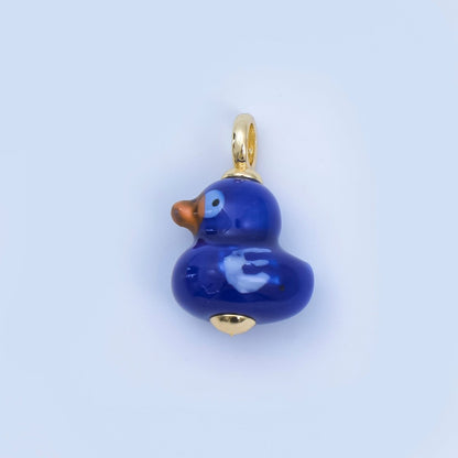 24K Gold Filled 20mm Duck Bird Ceramic Porcelain Drop Pendant | C953 - C959