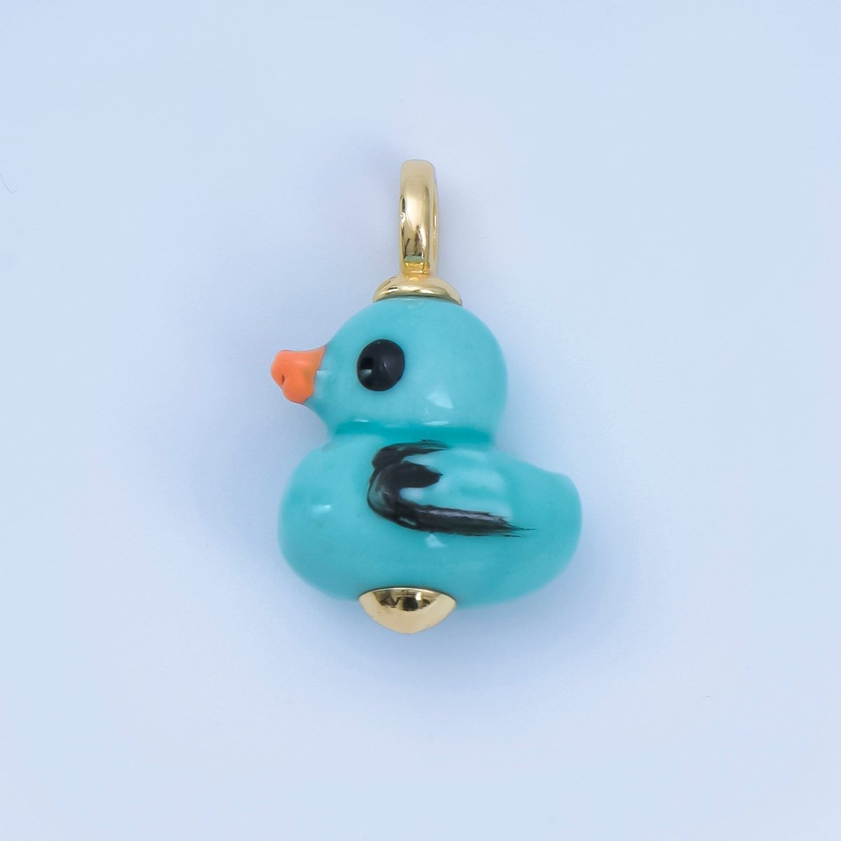 24K Gold Filled 20mm Duck Bird Ceramic Porcelain Drop Pendant | C953 - C959